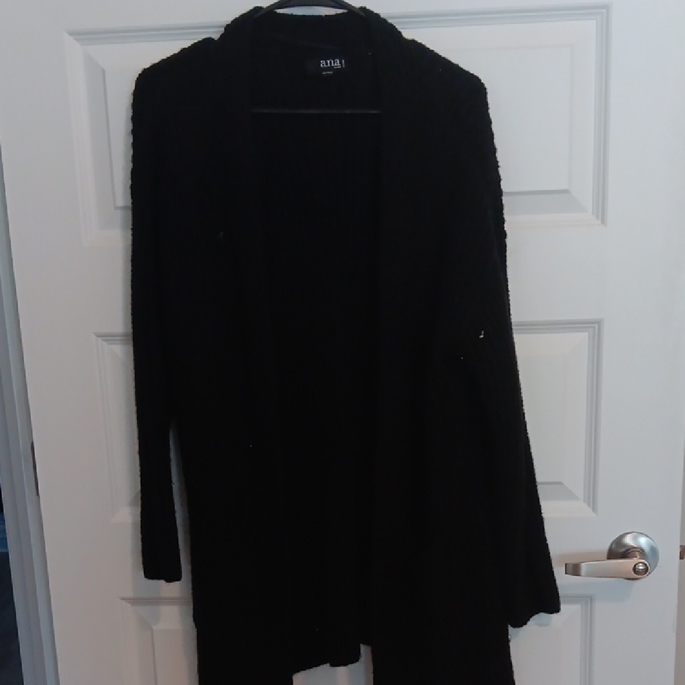 a.n.a Black Open-Front Cozy Knit Cardigan